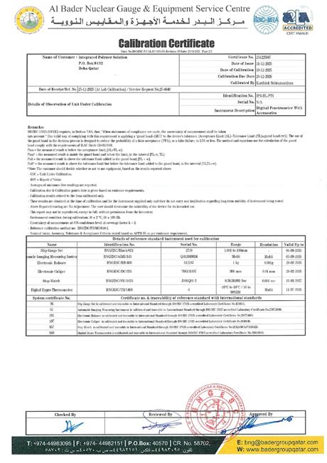 Laboratory Calibration Certificate: Digital Penetrometer (IPS-BL-PT1) &ndash; Page 2/2